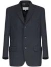 Maison Margiela Single-breasted Wool Blazer In Blue
