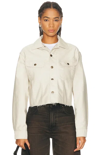 Maison Margiela Cropped Denim Jacket In Neutral