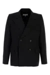 Maison Margiela Men Black Wool Blazer In Black