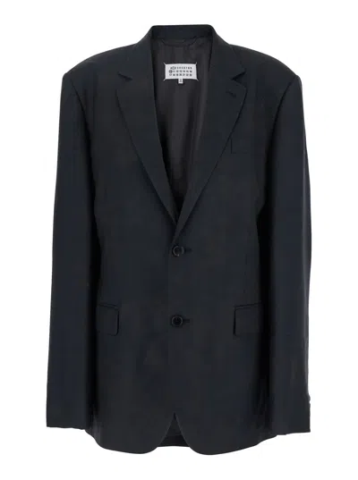 Maison Margiela Oversize Blazer Mohair Blend In Black