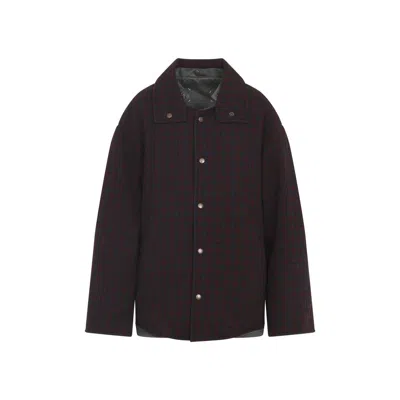 Maison Margiela Checkered Pattern Long Sleeve Jacket In Brown