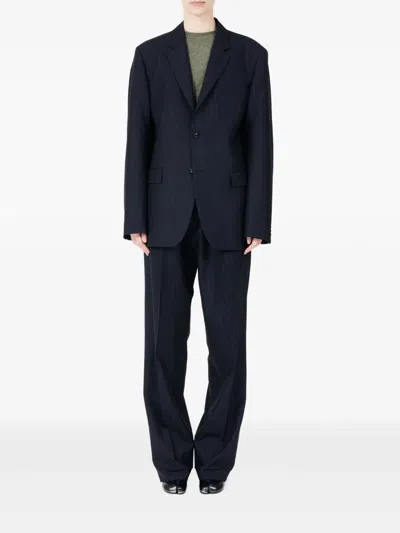 Maison Margiela Jacket Pinstripe Wool In Blue