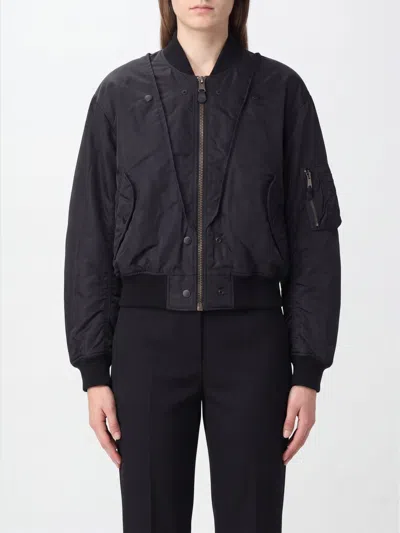 Maison Margiela Slate Nylon Bomber Jacket In Black