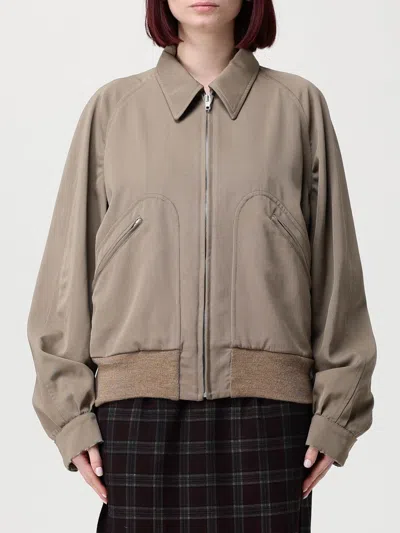 Maison Margiela Wool Jacket Zip Pockets Ribbed Hem Collar In Gray