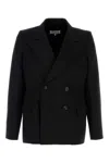 Maison Margiela Double-breasted Wool Blazer In Black