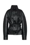 Maison Margiela Womens Black Belted Regular-fit Coated-cotton Jacket In Black