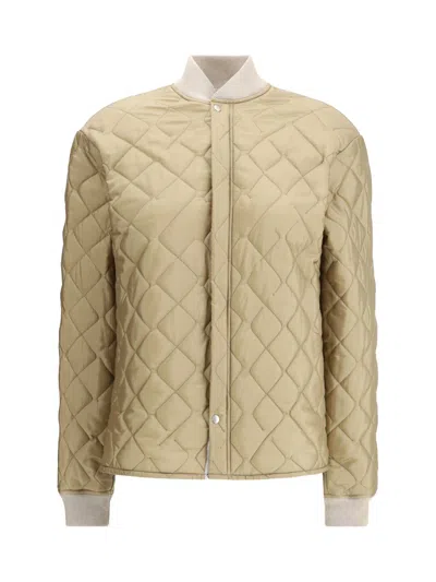 Maison Margiela Quilted Snap-button Bomber Jacket In Brown