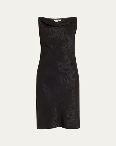 Maison Margiela Jacquard Cowl-neck Midi Dress In Black