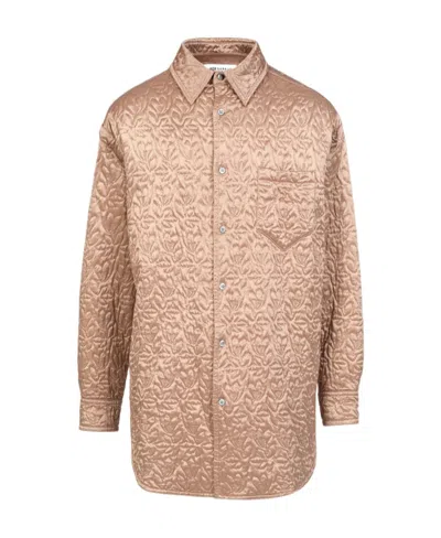 Maison Margiela Jacquard Quilted Shirt In Nude