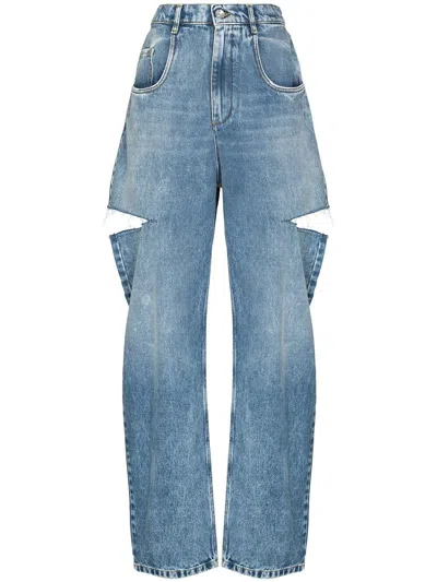Maison Margiela High-waist Wide-leg Jeans In Blue