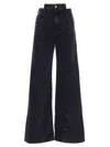 Maison Margiela Asymmetric Wide Leg Cotton Denim Jeans In Black