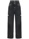 Maison Margiela Loose-fit Jeans With Stylish Slash Detailing In Black