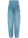 Maison Margiela Low Crotch Clear Blue Jeans In Blue