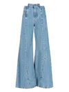 Maison Margiela High-waisted Cut-out Jeans With Wide Leg Silhouette In Multi