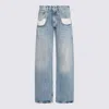 Maison Margiela Blue Jeans With Contrast Pockets In Blue