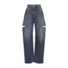 Maison Margiela Stonewashed Denim Jeans With Slash Details In Blue