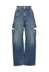 Maison Margiela Cutout High-rise Wide-leg Jeans In Blue