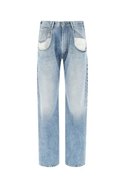Maison Margiela Colorblock Denim Jeans In Blue