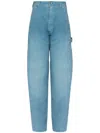 Maison Margiela Low Crotch Clear Blue Jeans In Clear Blue