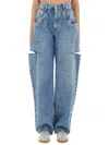 Maison Margiela Jeans Con Dettaglio Cut Out In Blue