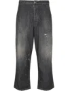 Maison Margiela Men's Distressed Jeans With Paint Splatters