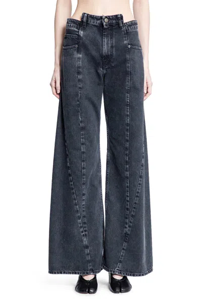 Maison Margiela Deconstructed Paint Effect Cotton Trousers For Women In Animal Print