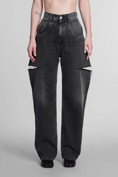 Maison Margiela Jeans In Black Denim In Grey