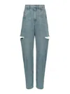 Maison Margiela Denim Jeans With Slash Details Woman Blue Jeans In Blue
