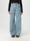 Maison Margiela High-waisted Cut-out Jeans With Wide Leg Silhouette In Blue