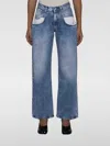 Maison Margiela Blue Jeans With Contrast Pockets In Denim