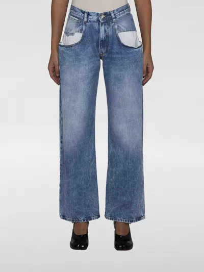 Maison Margiela Straight Leg Jeans With Contrasted Pockets Clothing In Blue