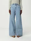 Maison Margiela High-waisted Cut-out Jeans With Wide Leg Silhouette In Blue