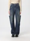 Maison Margiela Stonewashed Denim Jeans With Slash Details In Purple