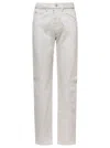 Maison Margiela White 5-pocket Style Straight Jeans With Contrasting Stitching In Cotton Denim Woman In White