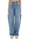 Maison Margiela Jeans Con Dettaglio Cut Out In Blue
