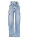 Maison Margiela Womens Blue Icons Cut-out Straight-leg High-rise Jeans