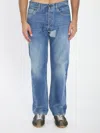 Maison Margiela Denim Trousers Featuring Front Patch In Blue