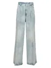 Maison Margiela Jeans With Pleats In Light Blue