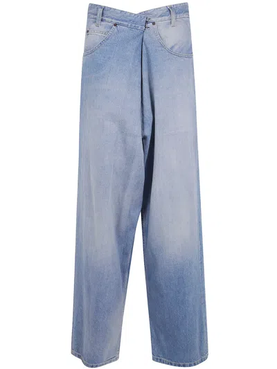 Maison Margiela Jeans Wrap Denim Trousers In Blue