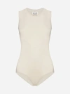 Maison Margiela Four-stitch Sleeveless Bodysuit In Almond
