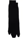 Maison Margiela Jersey-wool Tabi Crew-length Socks Clothing In Blue