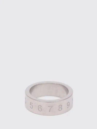 Maison Margiela Engraved Number Reference Ring In Silver