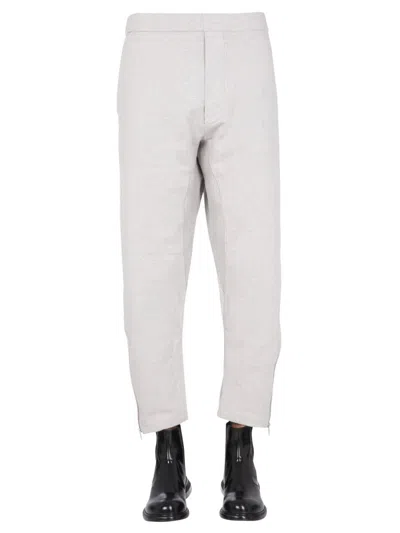 Maison Margiela Jogging Pants With Embroidered Logo In Grey