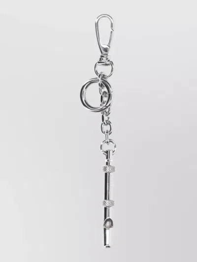 Maison Margiela Key Case Organizer And Keyring Attachment In Silver