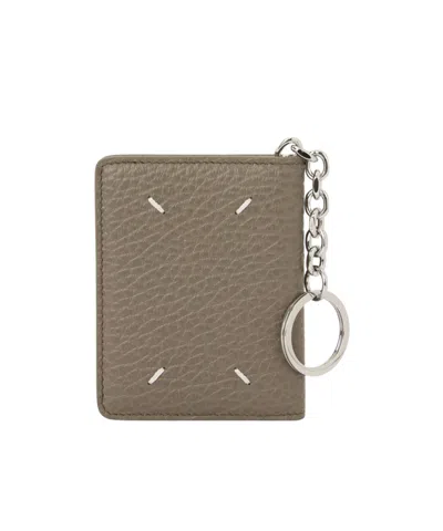 Maison Margiela Keyring Card Wallet In Brown