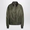 Maison Margiela Padded Nylon Bomber Jacket With Long Sleeves In Green