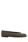 Maison Margiela Tabi Ballerina Flat Textured Split Toe In Green