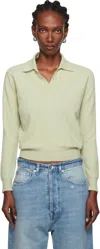 Maison Margiela Khaki Longsleeve Polo In Green