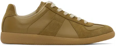 Maison Margiela Replica Leather Sneakers In T7366 Swamp