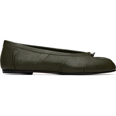 Maison Margiela Khaki Tabi Ballerina Flats In T7167 Forest Green